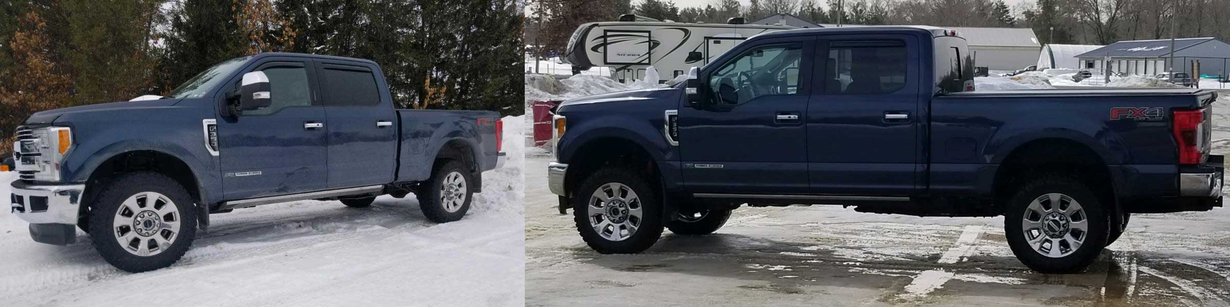 TMC before and after Suspension Lift kit installation